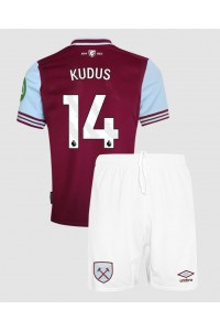 West Ham United Mohammed Kudus #14 Babyklær Hjemme Fotballdrakt til barn 2024-25 Korte ermer (+ Korte bukser)